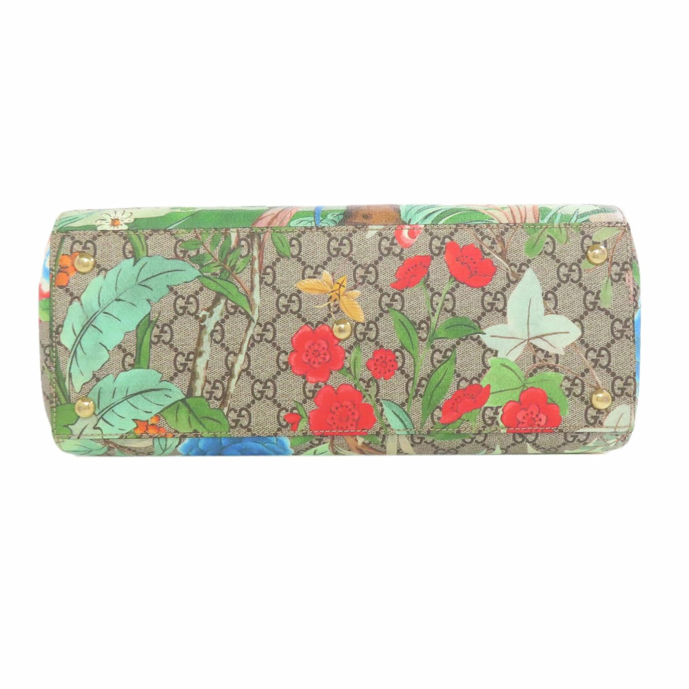 Gucci Bamboo GG Bird Flower Handbag - Picture 4 of 11